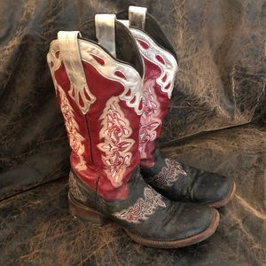 Lucchese Black & Red Boots- One of a Kind!!!